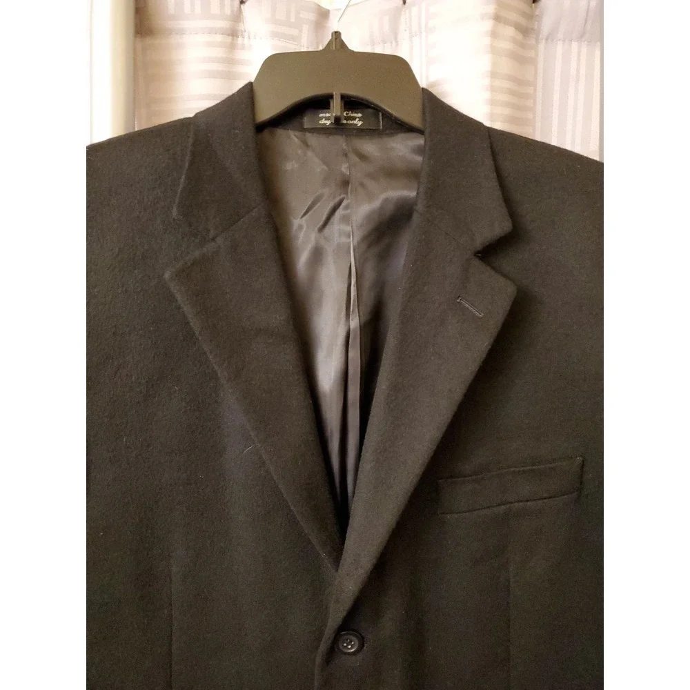 Andrew Fezza Blazer Men's‎ Black 100% Cashmere 3 Button Sz. 42L
